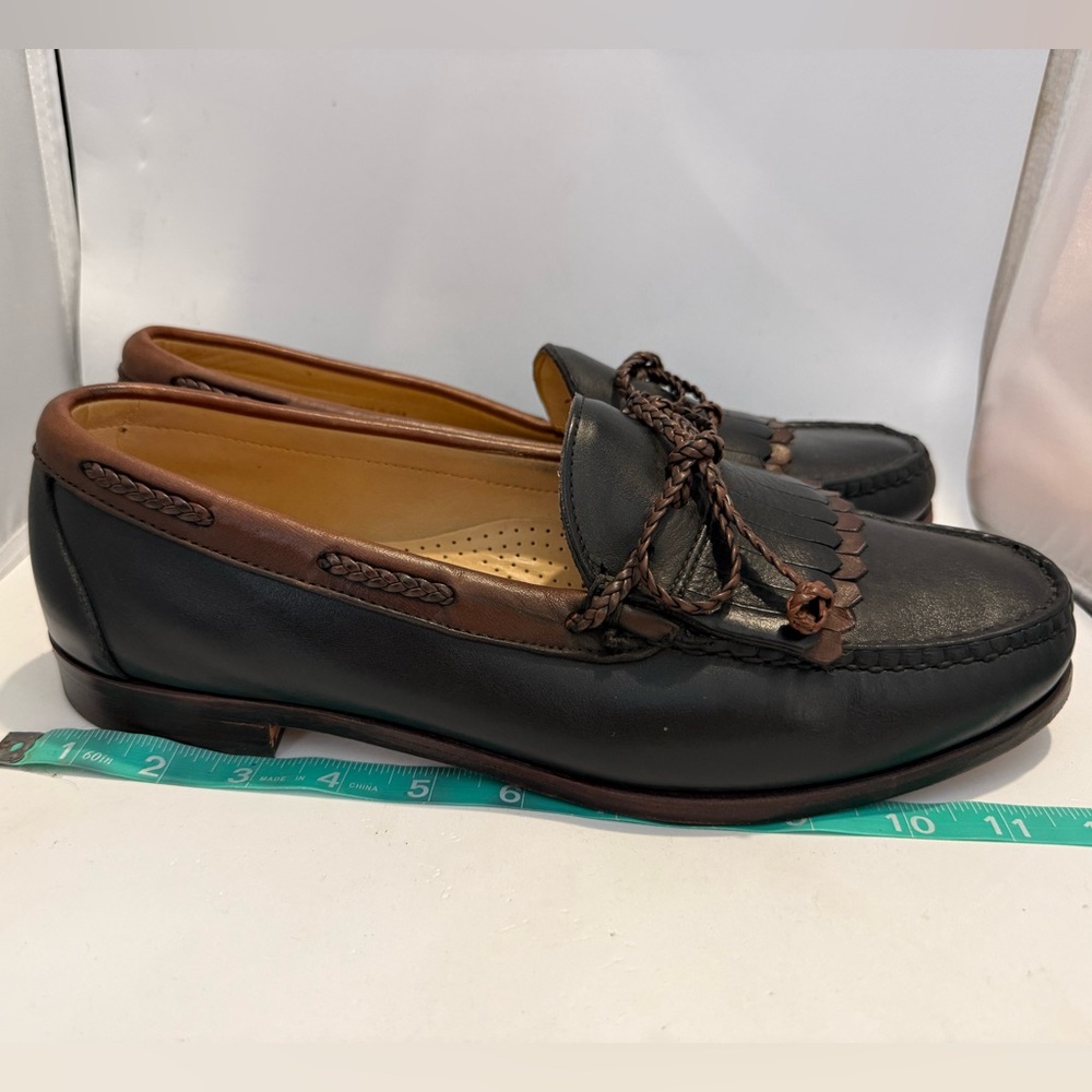 Allen Edmonds Woodstock Black & Brown Leather Braid Loafers sz 11.5 EEE - Picture 2 of 10